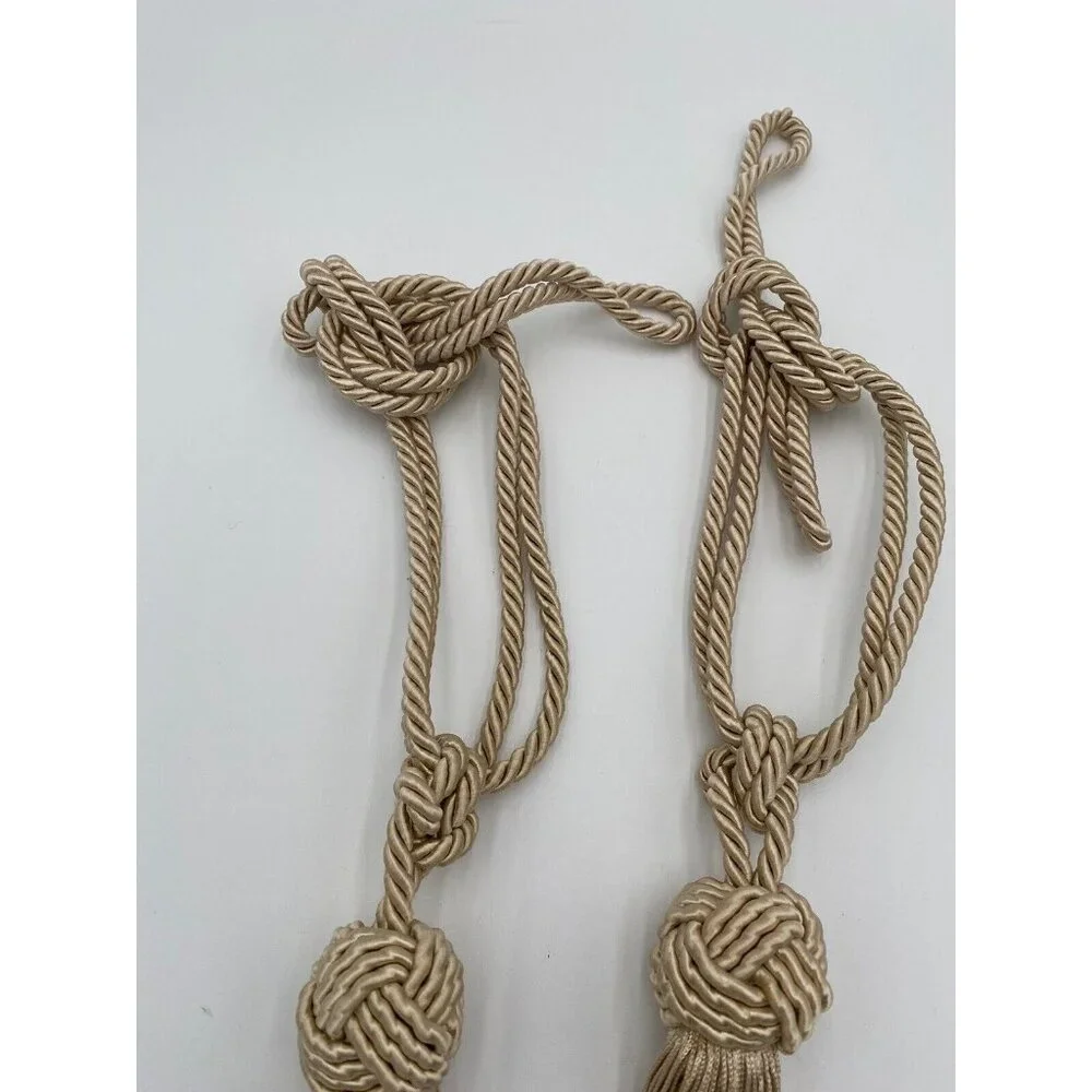 Curtain Tiebacks Tassel Drapery Tie-Backs Rope Holdbacks Decor Fringe